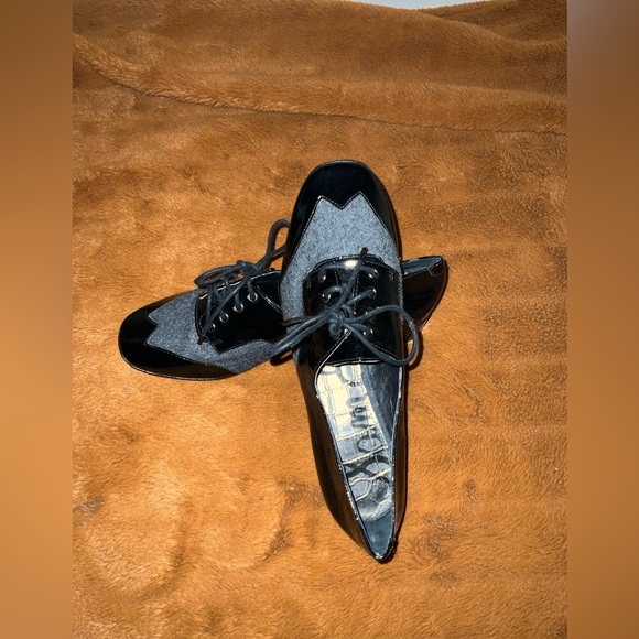 Sam Edelman echo Gray and Black patent leather Oxford loafer shoes SZ 6 - Picture 11 of 13